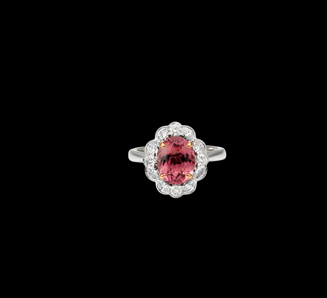 Pink Tourmaline & Diamond Ring