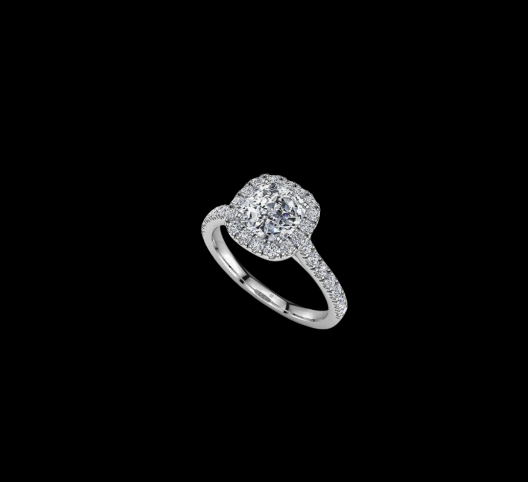 Classic Cushion Halo Engagement Ring