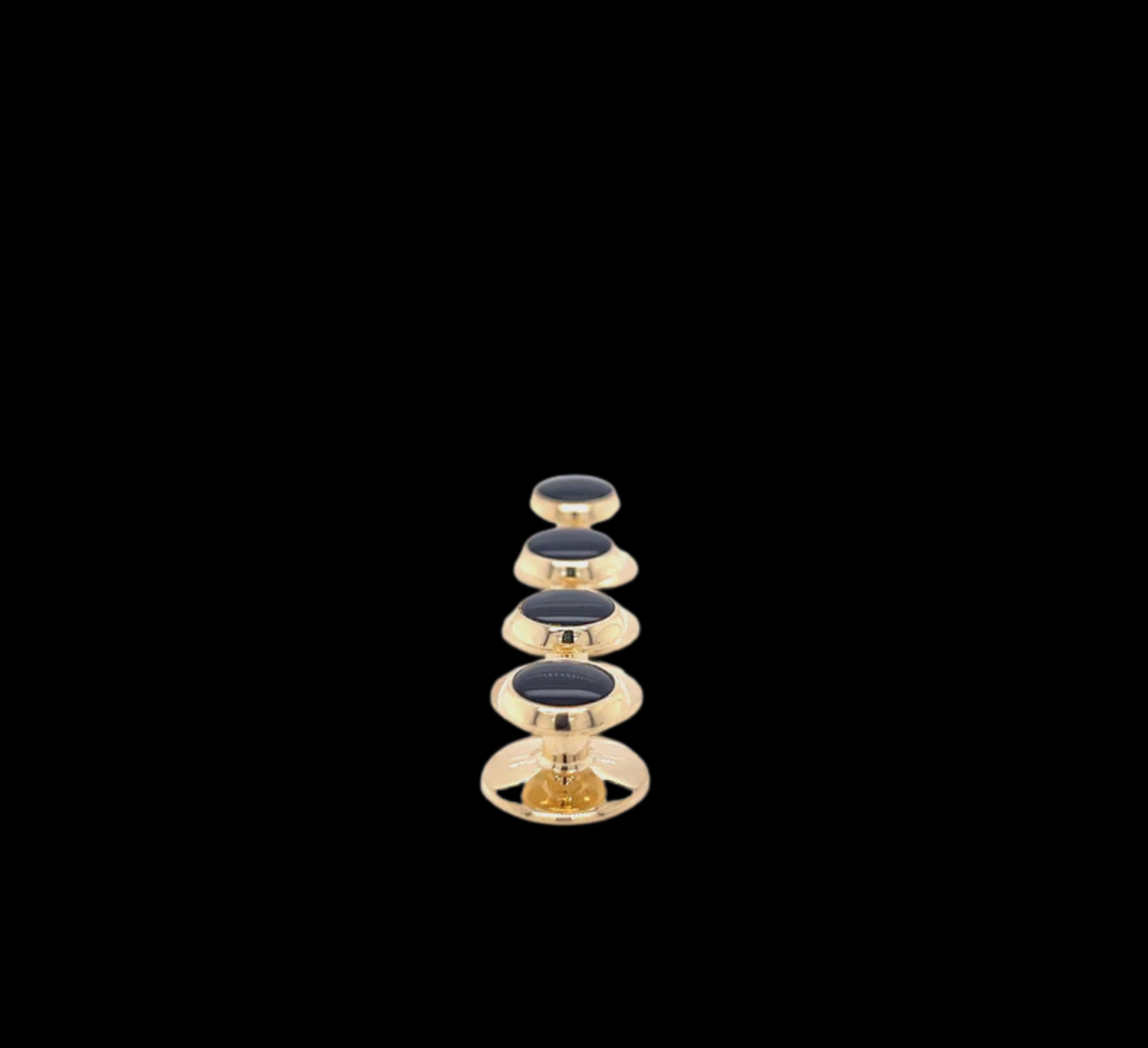 Onyx & Gold Tuxedo Studs
