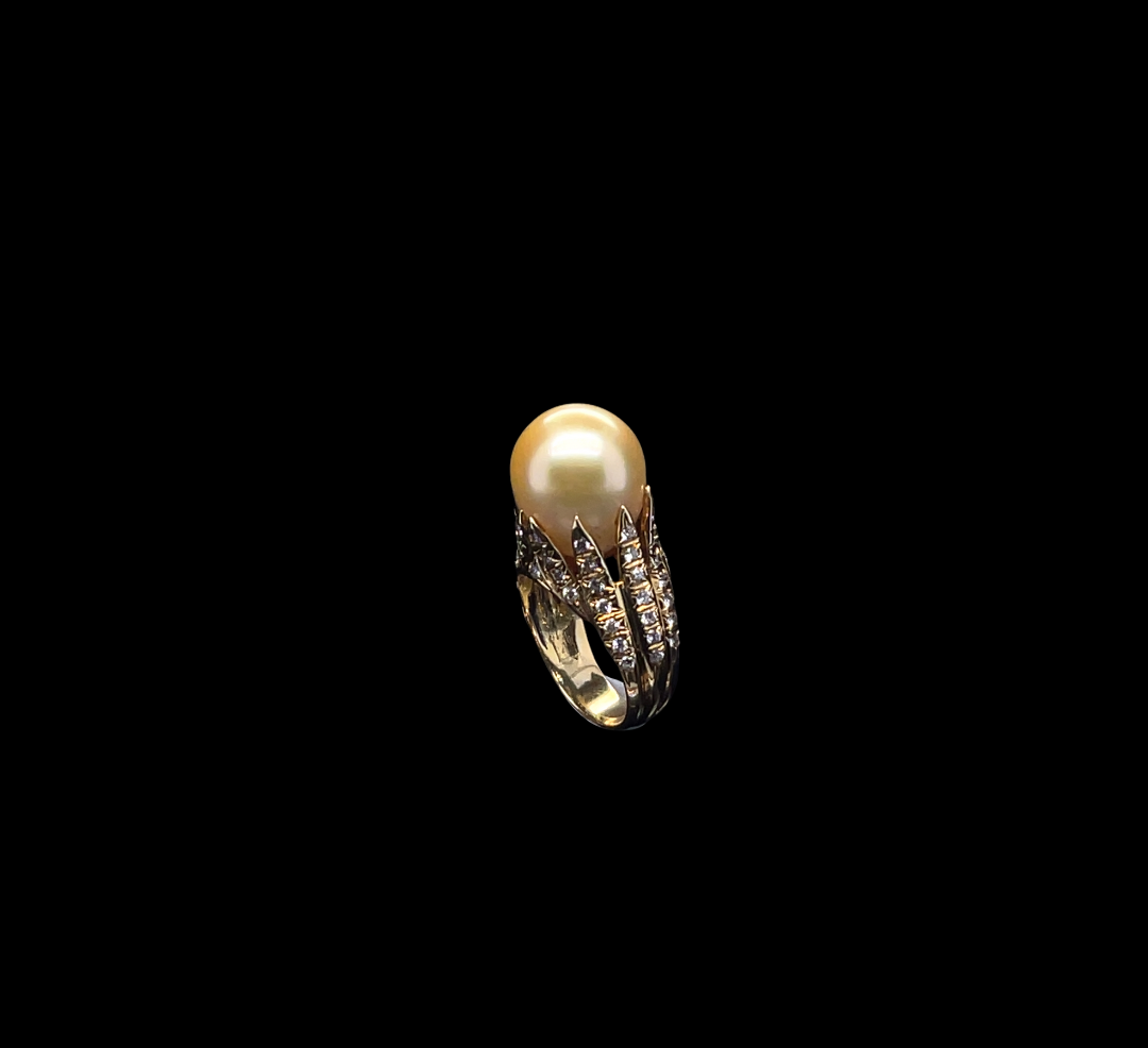 Sea Sovereign Yellow Gold South Sea Pearl Cocktail Ring