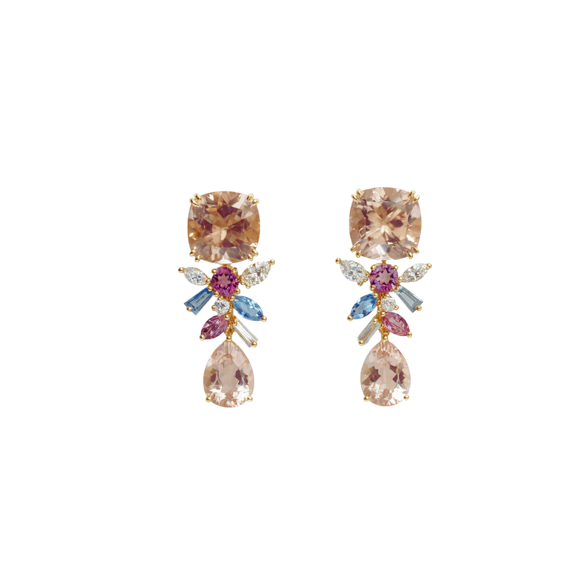 Neptune's Garden - Morganite Earrings 8.26 ct