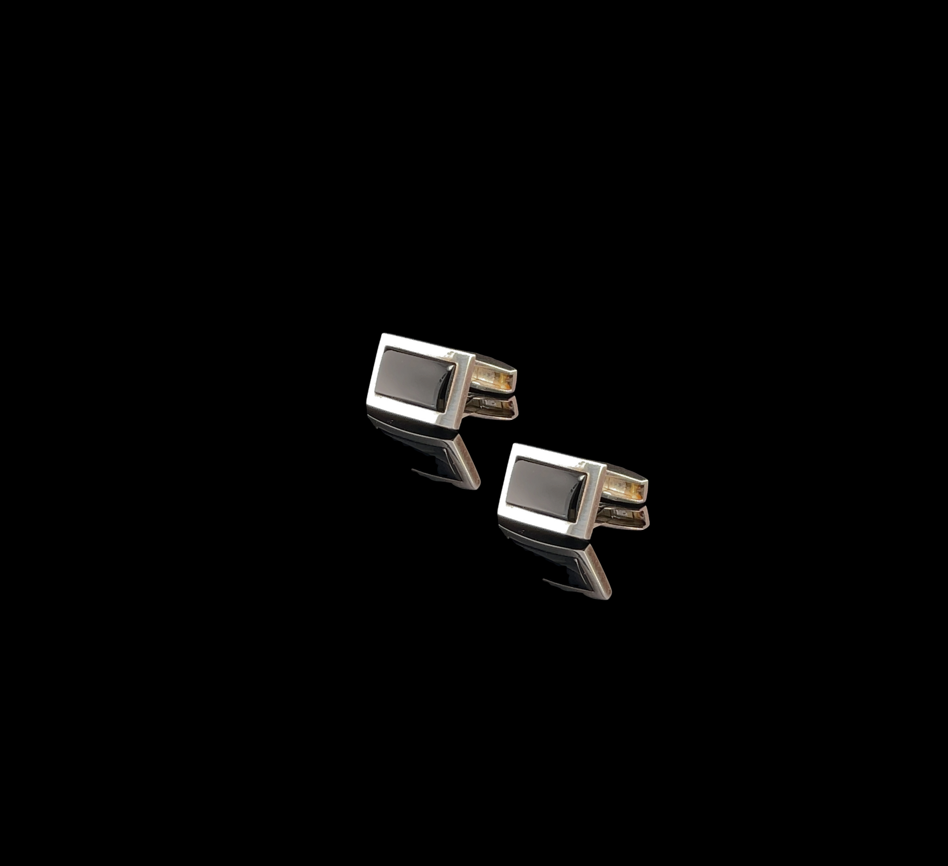 Silver Square Onyx Cufflinks