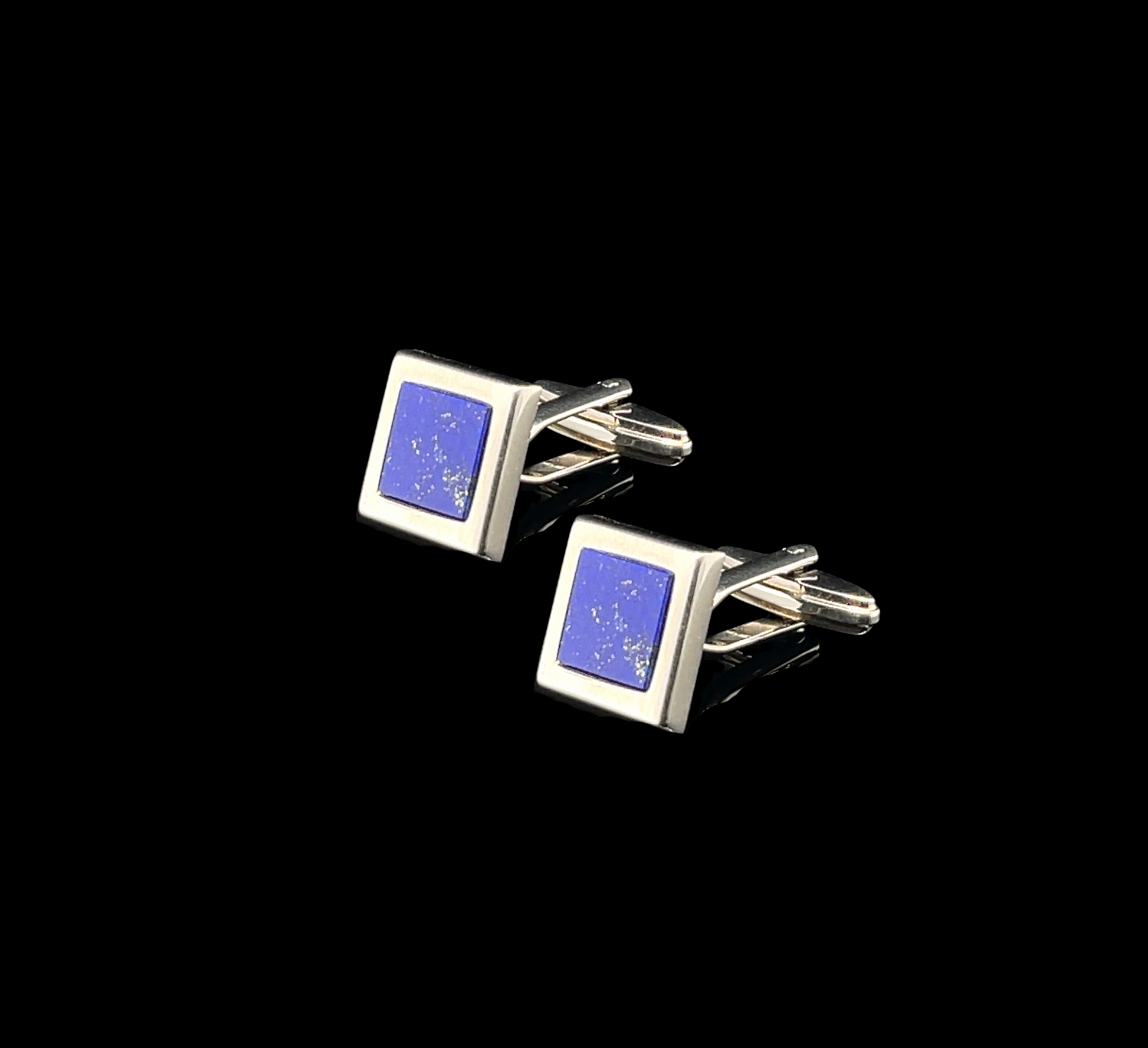 Silver Square Lapis Cufflinks