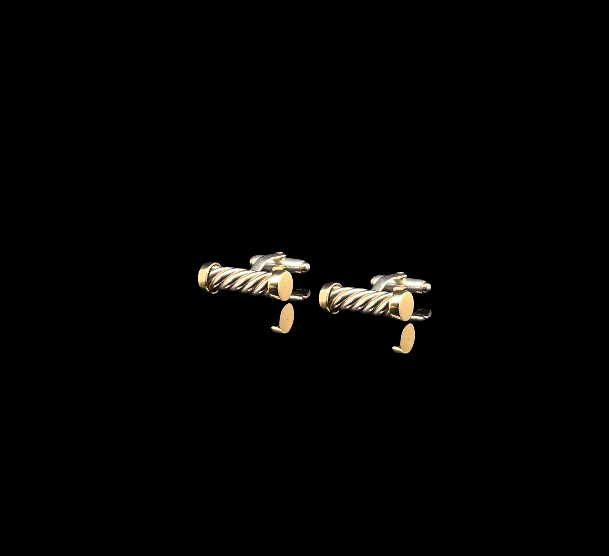 Silver & Yellow Gold Rope Cufflinks