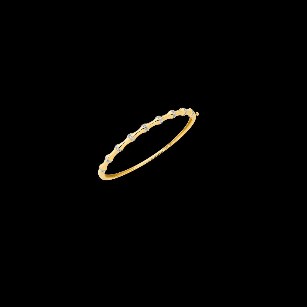 Happy Bamboo Diamond Bangle, view 2 — Levendi Jewellers