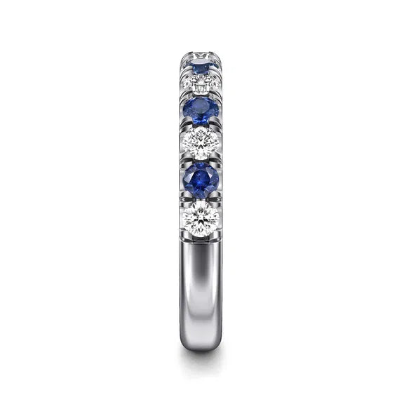 Wedding Band - White Gold Sapphire and Diamond.