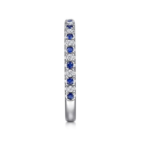 Wedding Band - White Gold Diamond and Sapphire.