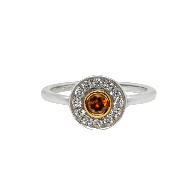 Astra Cognac Diamond 0.20ct Halo Ring