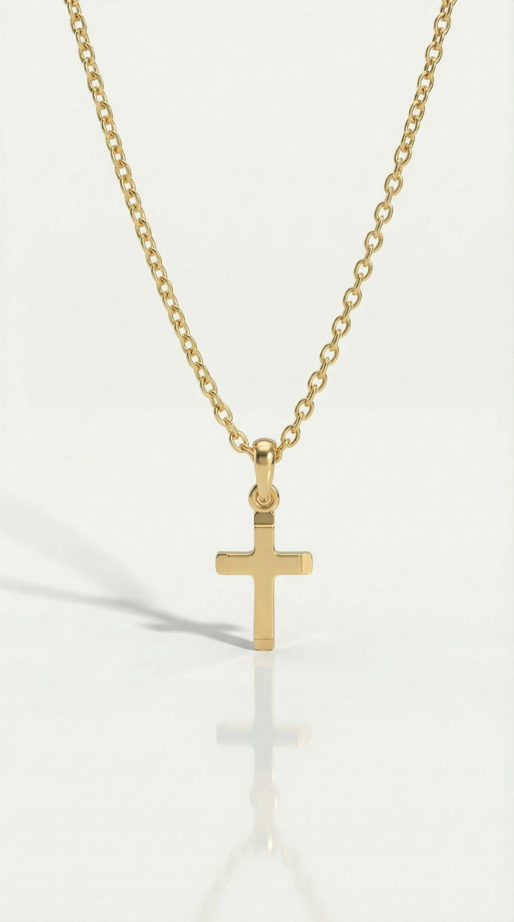 Thea - Petite Yellow Gold Plain Cross