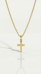 Thea - Petite Yellow Gold Plain Cross