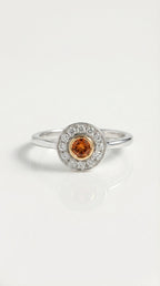 Champagne Diamond Halo Ring