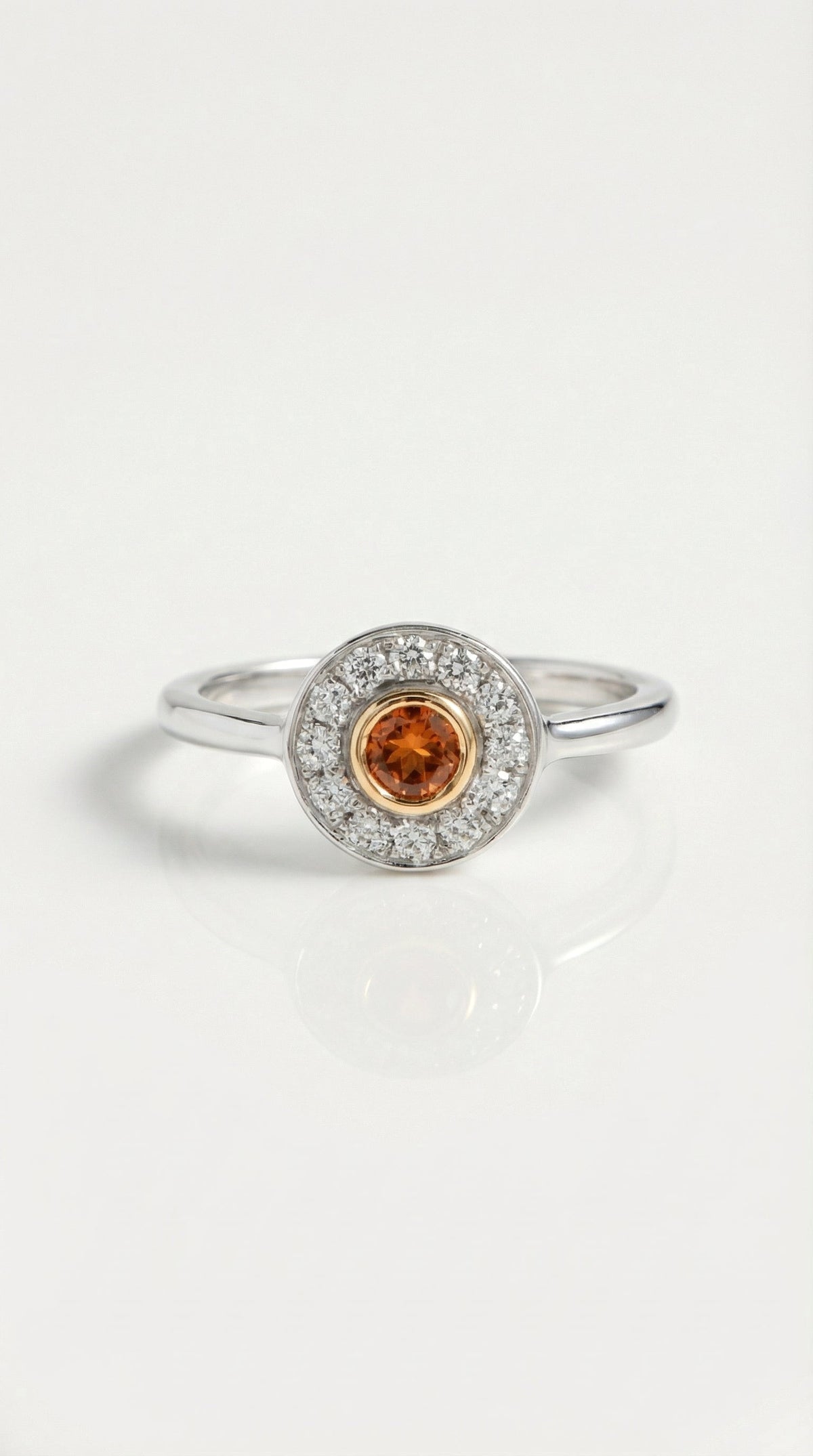Champagne Diamond Halo Ring