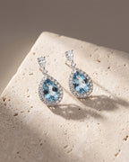 Aquamarine & Diamond Drop Earrings — Levendi Jewellers