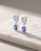 Aquamarine & Tanzanite Drop Earrings — Levendi Jewellers