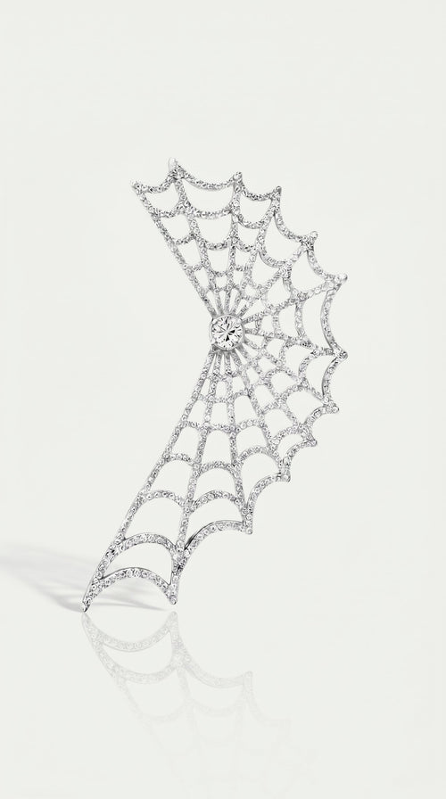 Arachnea Aurea - Web of love Diamond Ear Cuff
