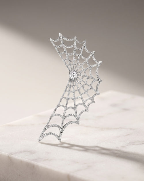 Arachnea Aurea - Web of love Diamond Ear Cuff — Levendi Jewellers