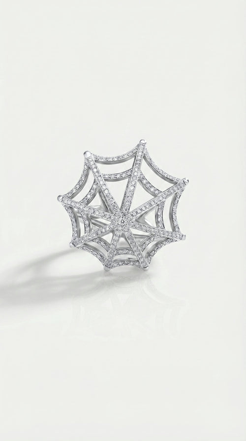 Arachnea Aurea - Web of Love Diamond Ring
