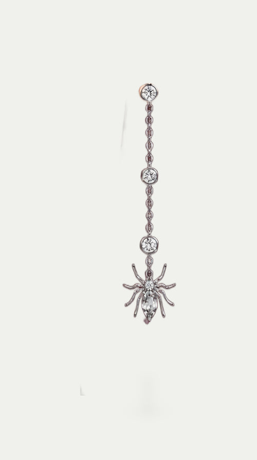 Arachnea Aurea - Web of love Diamond Spider Drop Earrings — Levendi Jewellers