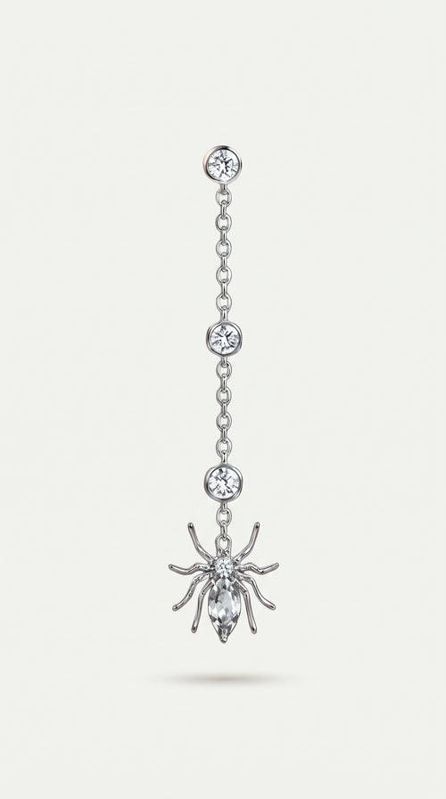 Arachnea Aurea - Web of love Diamond Spider Drop Earrings — Levendi Jewellers