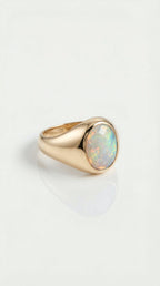 Australian Boulder Opal Signet Ring