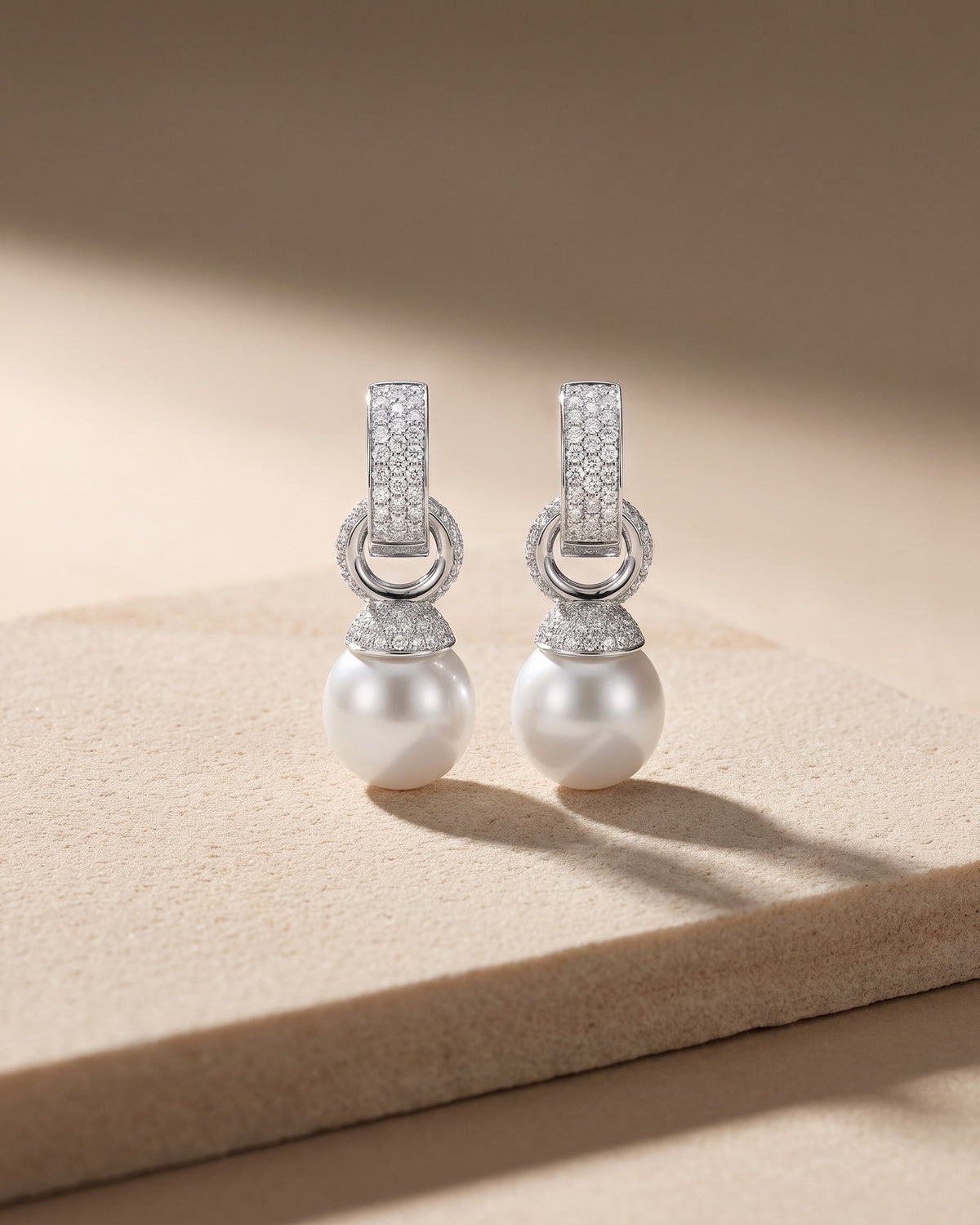 Australian South Sea Pearl Diamond Clip On Earrings — Levendi Jewellers