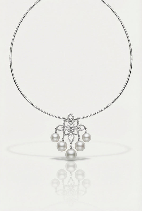 Australian South Sea Pearl & Diamond Victorian Pendant