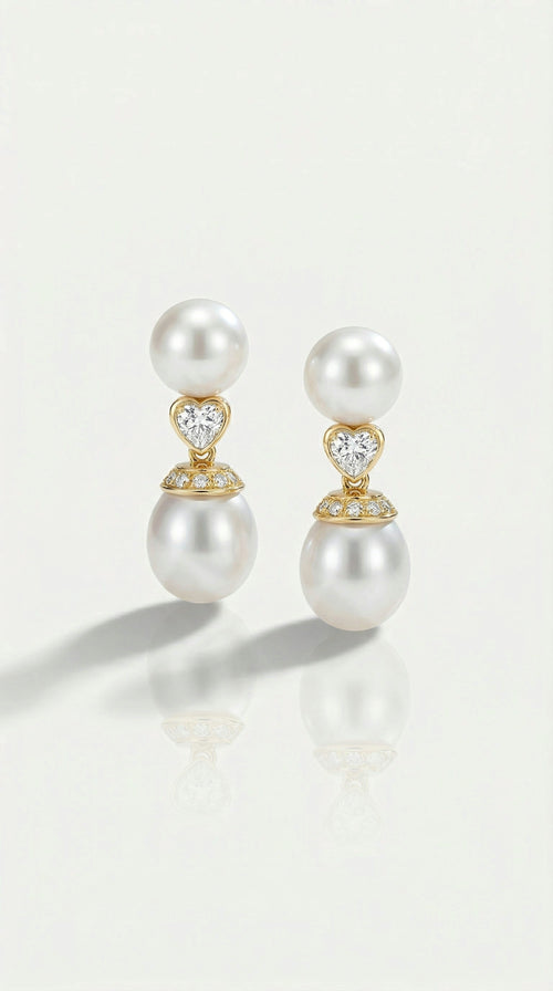Australian South Sea Pearl Earrings Detachable Day & Evening