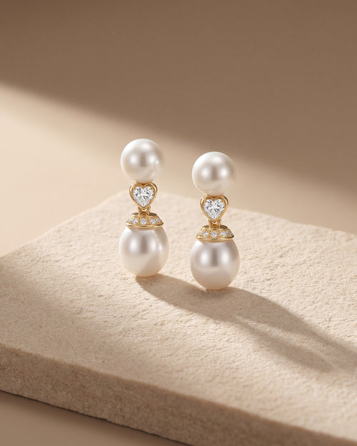 Australian South Sea Pearl Earrings Detachable Day & Evening — Levendi Jewellers