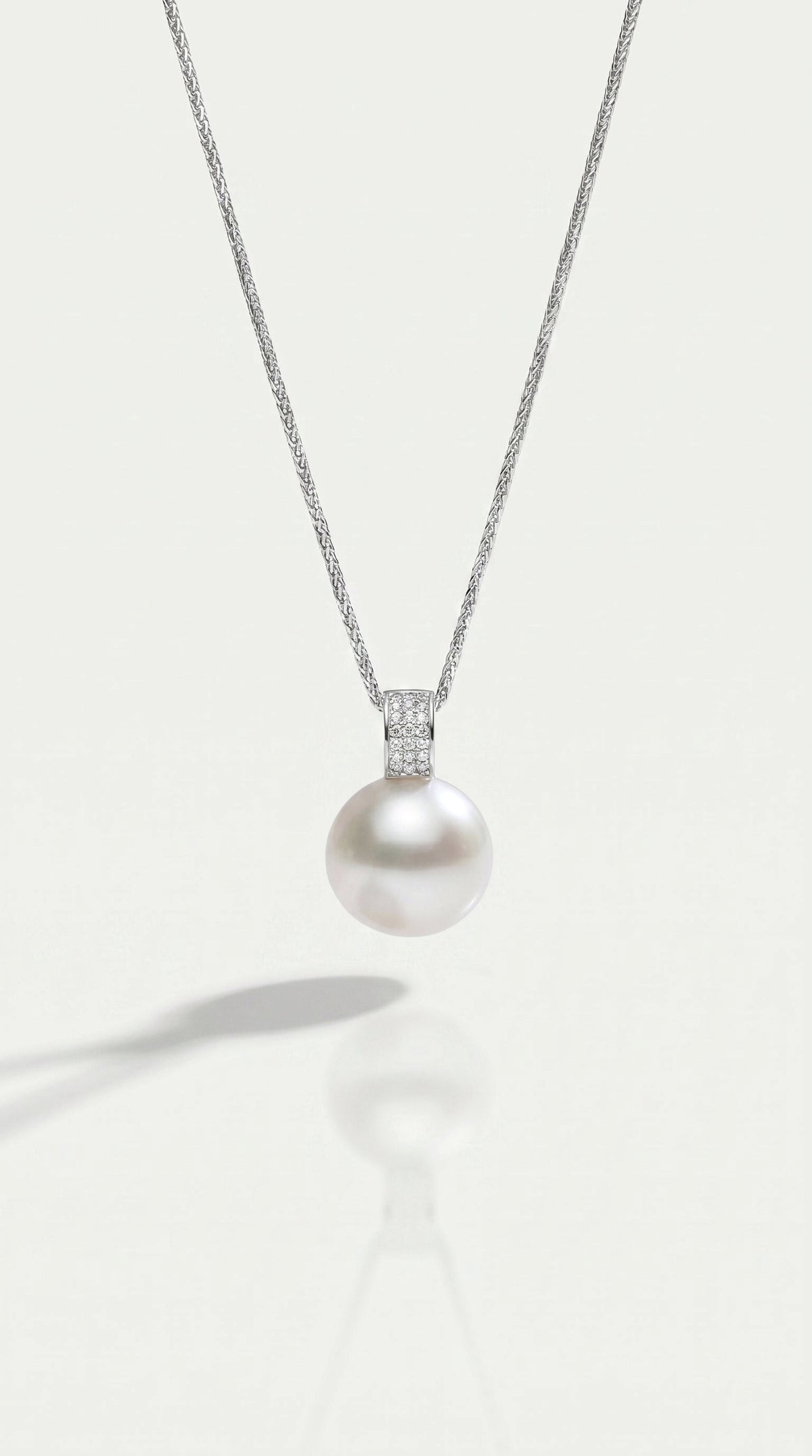 Australian South Sea Pearl - 13 mm Semi-Round Diamonds Bail Pendant
