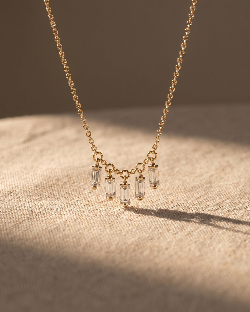 Baguette Drop Petite Necklace — Levendi Jewellers