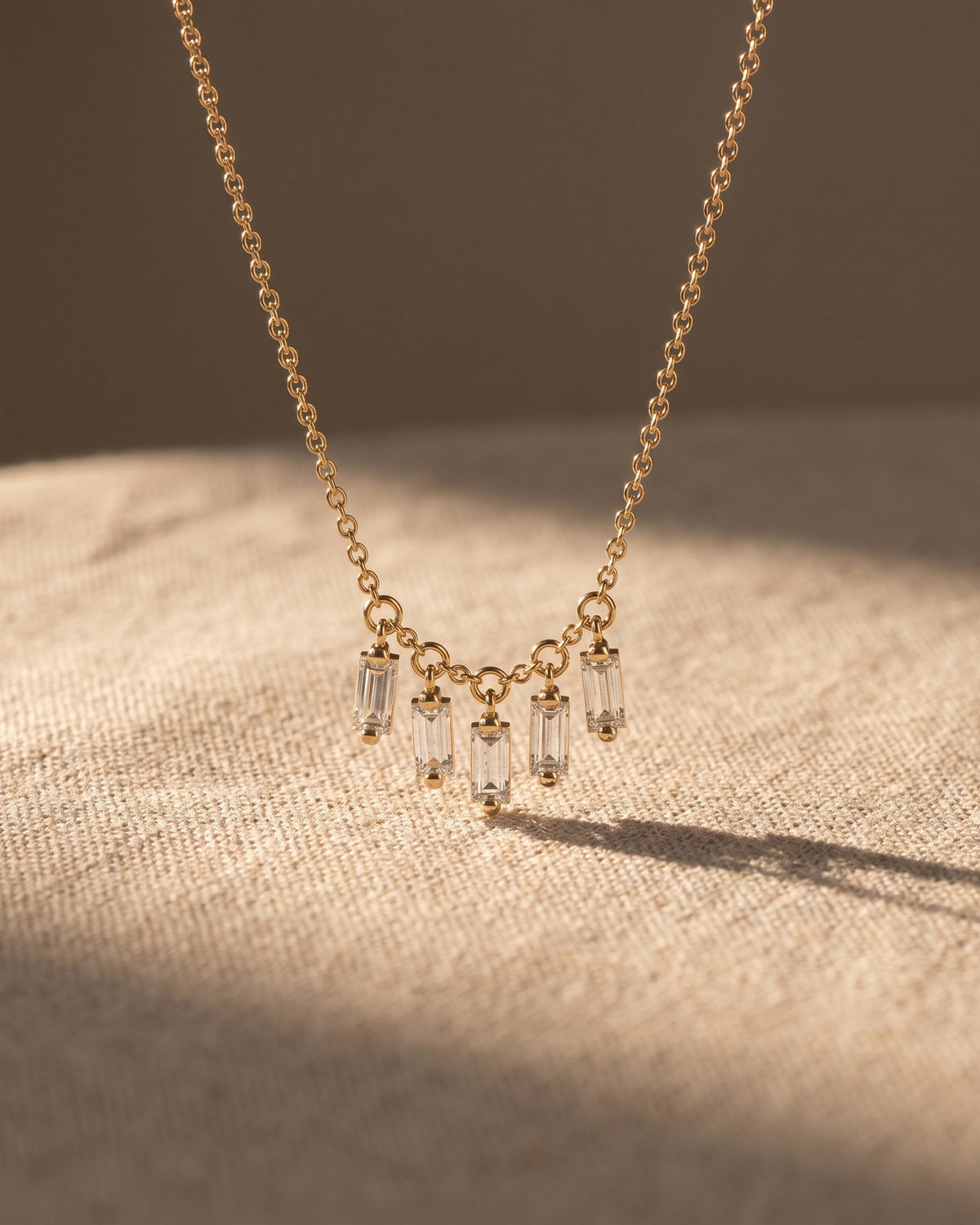 Baguette Drop Petite Necklace — Levendi Jewellers