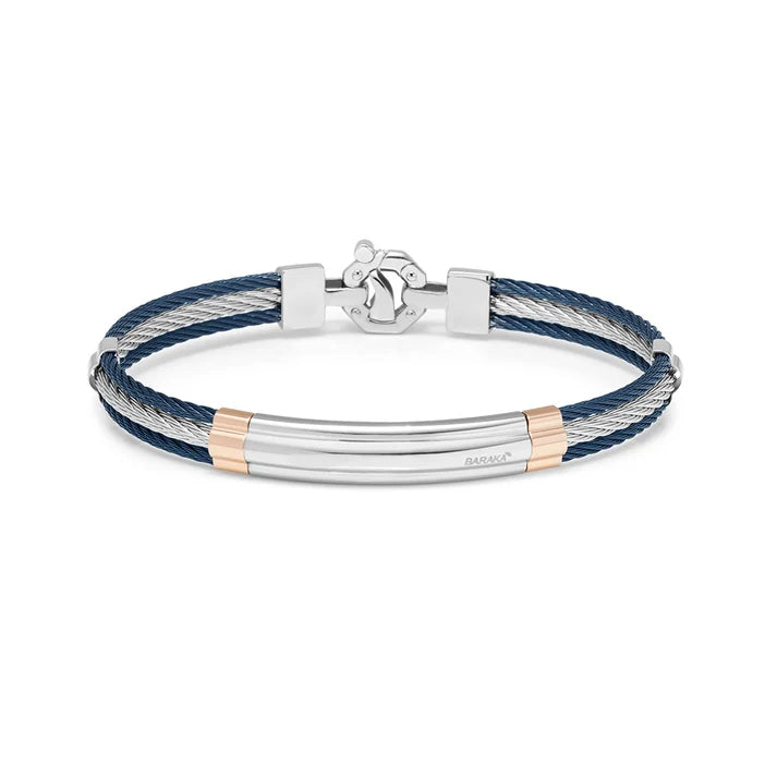 Baraka 316L 3 Rope Blue PVD Bracelet