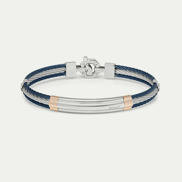 Baraka 316L 3 Rope Blue PVD Bracelet