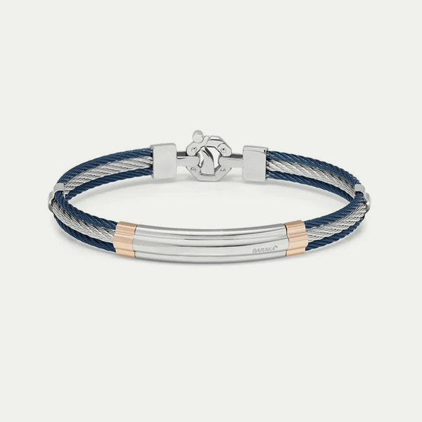 Baraka 316L 3 Rope Blue PVD Bracelet
