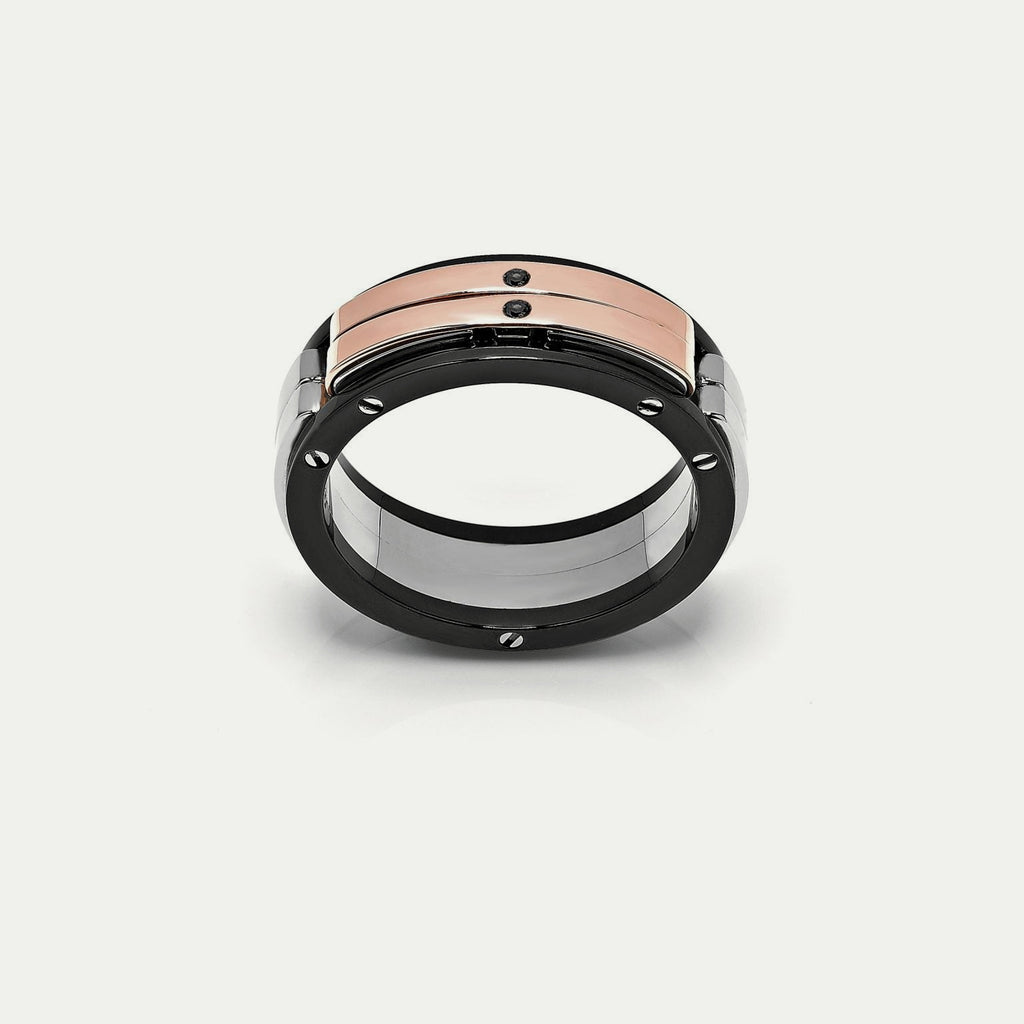 Baraka Freestyle Black Diamond & Rose Gold Ring