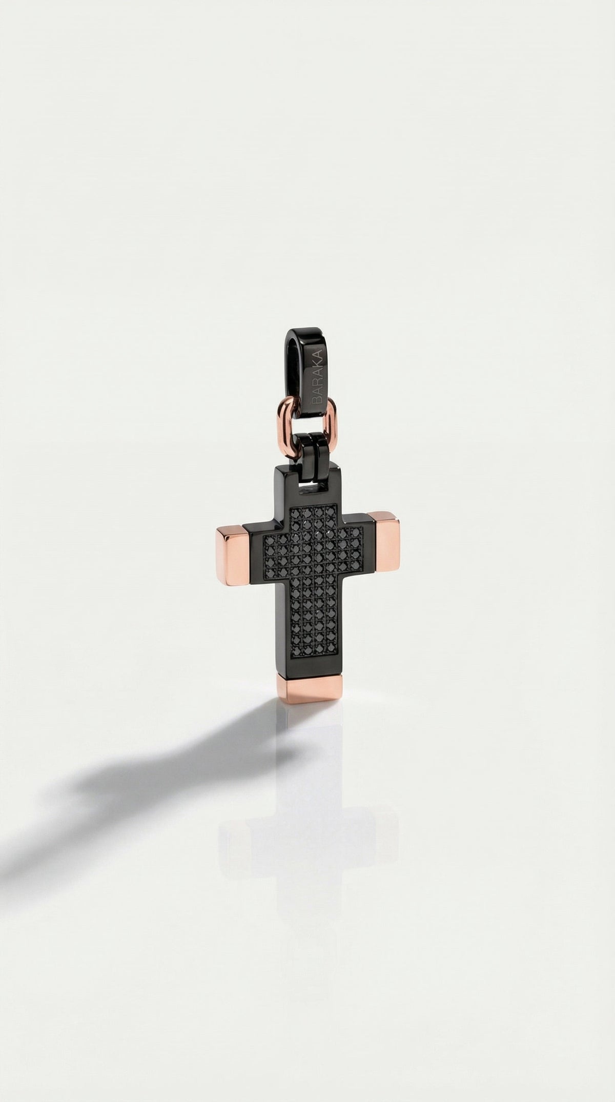Baraka Prive Black Diamond & Rose Gold Cross