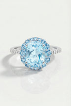Sky Blue Topaz & Diamond Ring