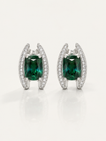 Cushion Green Tourmaline & Diamond Earrings
