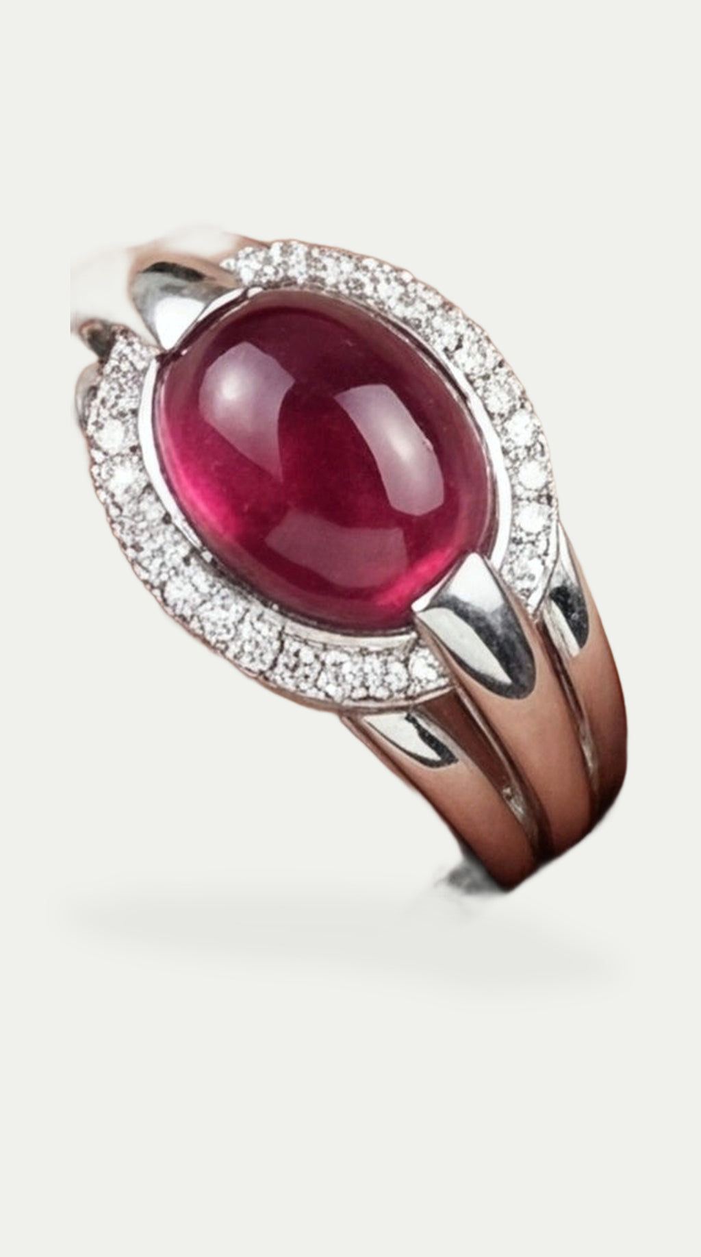 Cabochon Pink Tourmaline Dome Ring — Levendi Jewellers
