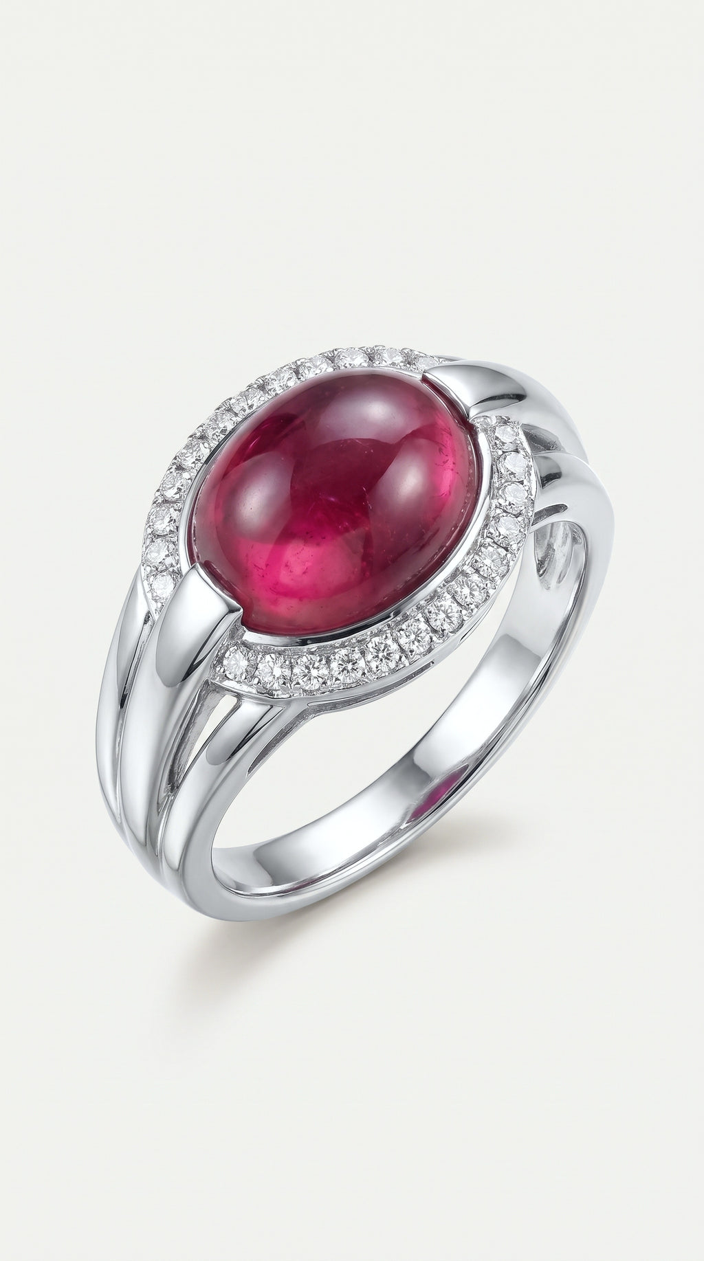 Cabochon Pink Tourmaline Dome Ring — Levendi Jewellers