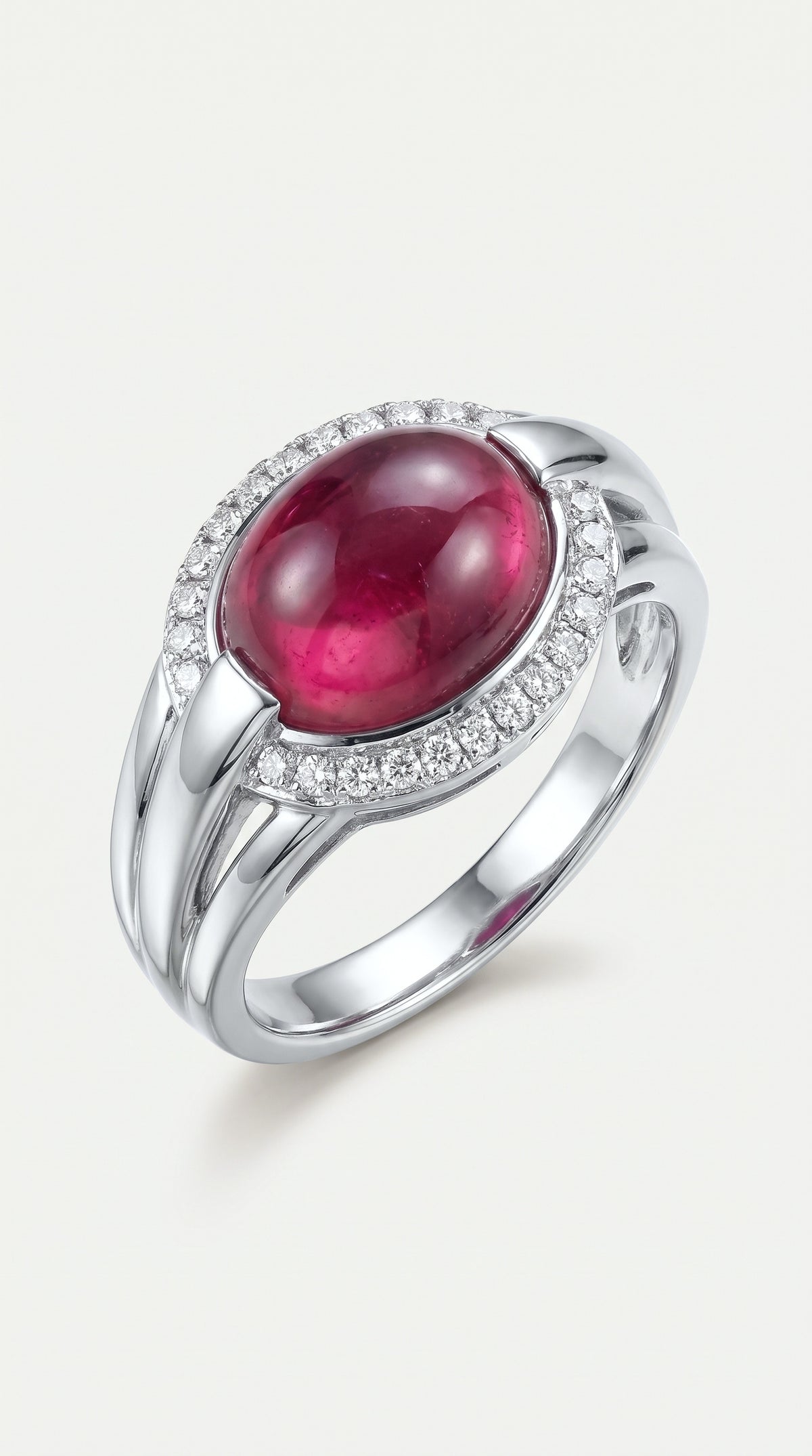 Cabochon Pink Tourmaline Dome Ring — Levendi Jewellers