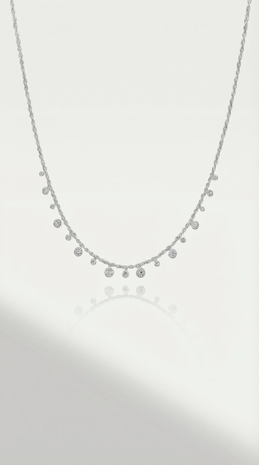 Pure Line -  26 Diamonds Bezel Drop Pendant