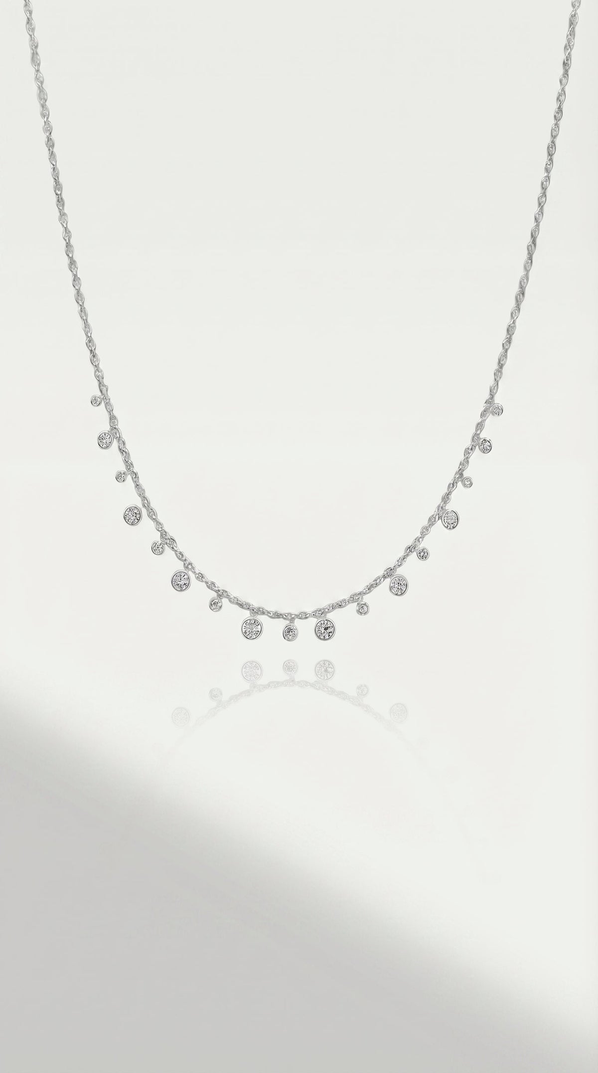 Pure Line -  26 Diamonds Bezel Drop Pendant