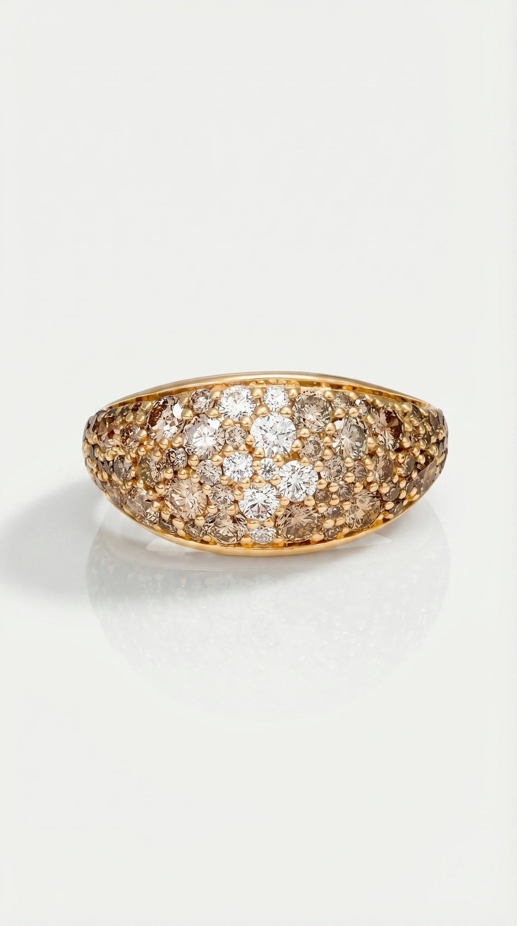 Champagne Diamonds Narrow Pave Signet Ring