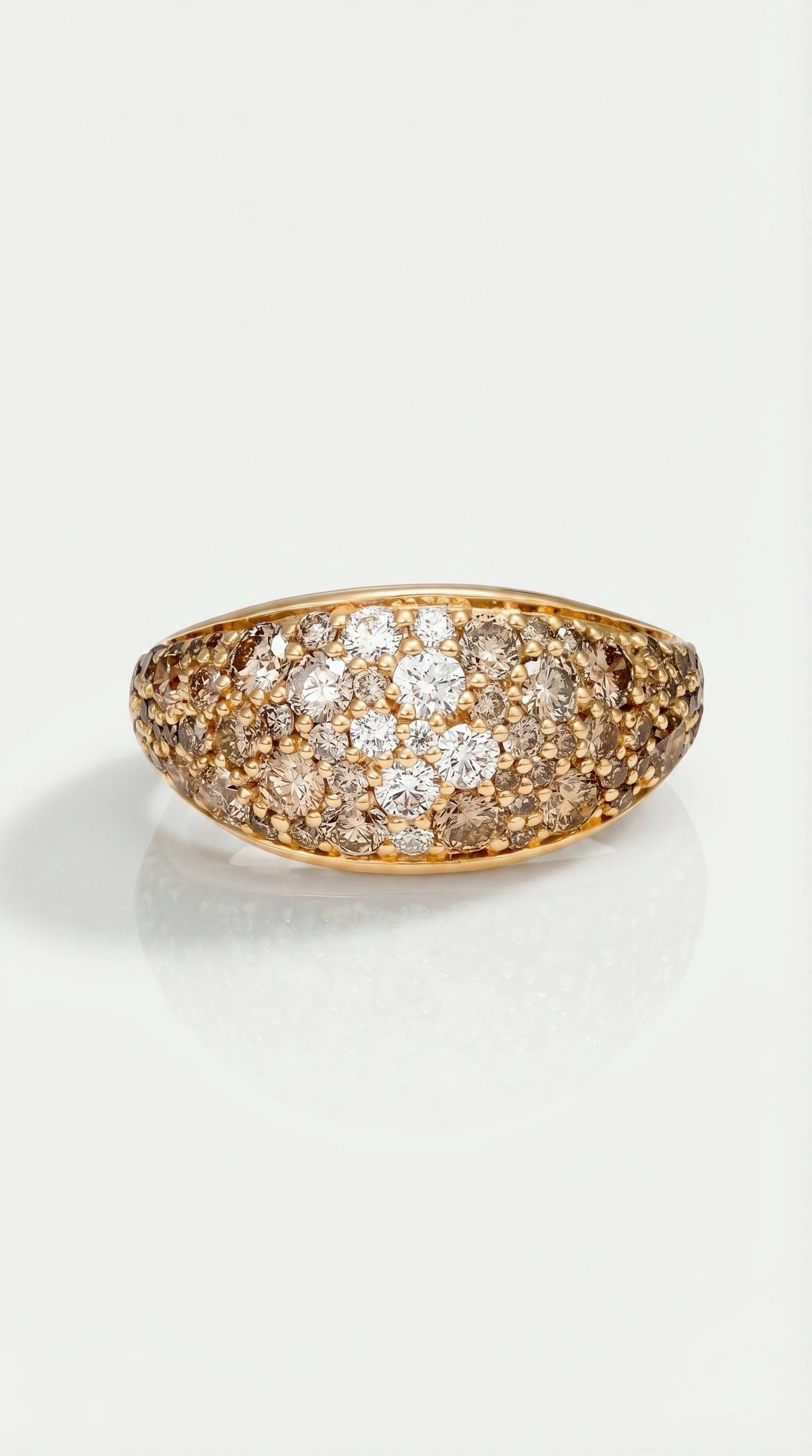 Champagne Diamonds Narrow Pave Signet Ring