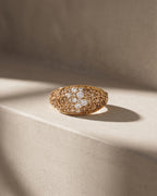 Champagne Diamonds Narrow Pave Signet Ring — Levendi Jewellers