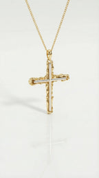 Yellow Gold Textured Cross