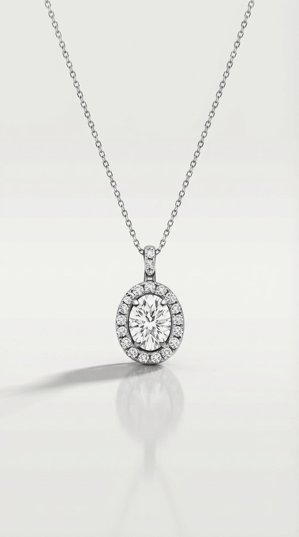 Classic - Oval Halo Diamond Pendant