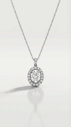 Classic - Oval Halo Diamond Pendant