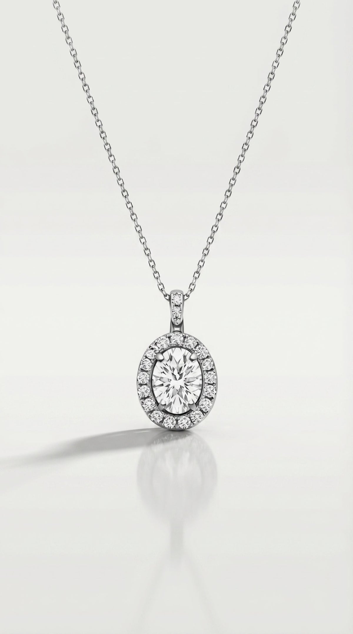 Classic - Oval Halo Diamond Pendant